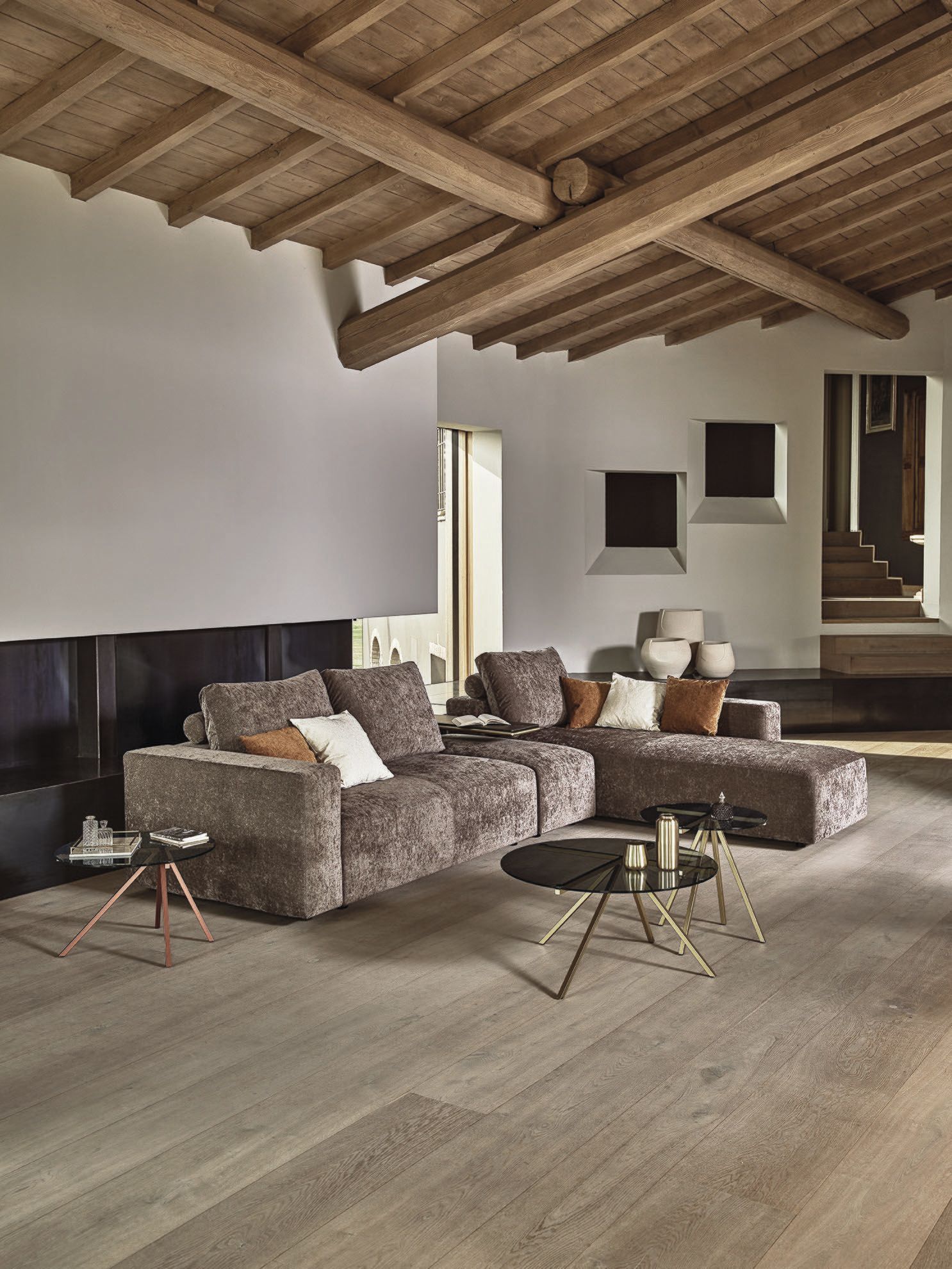 Круглый стол из стали и хрусталя Bontempi Casa RAY ARCH-00061542 - Вид №2