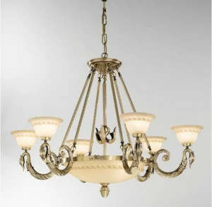 Possoni Illuminazione Атласная люстра с алебастром Cigno 2735/6+3