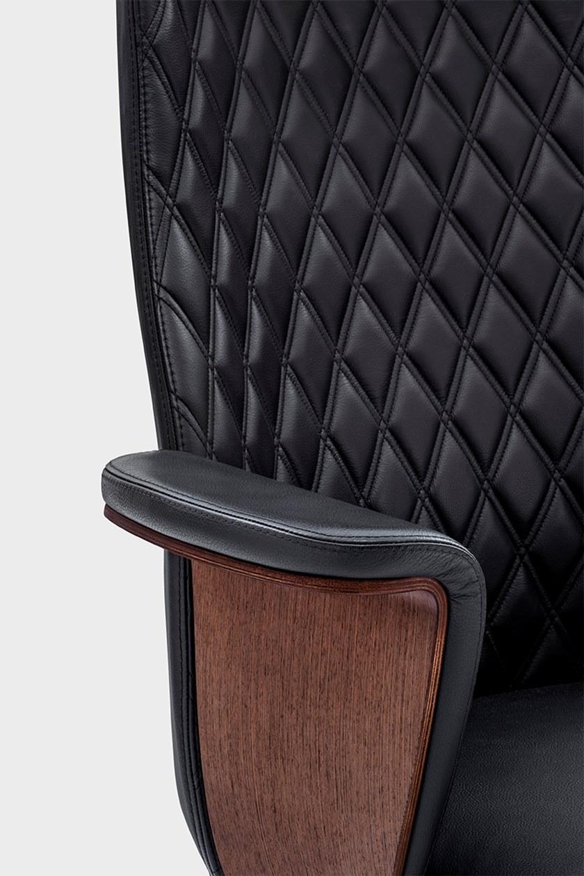 Viganò Кресло руководителя в коже с 5 спицами на колесах Charme sun-id-1361612 - Вид №4