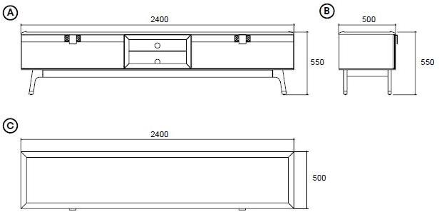 Enza Home Оборудованная стена из массива дерева с подставкой под телевизор Navona sun-id-1425503 - Вид №5