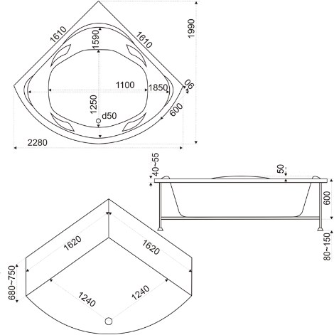 В 00029 Ванна Bas Ривьера Santreyd - Вид №1