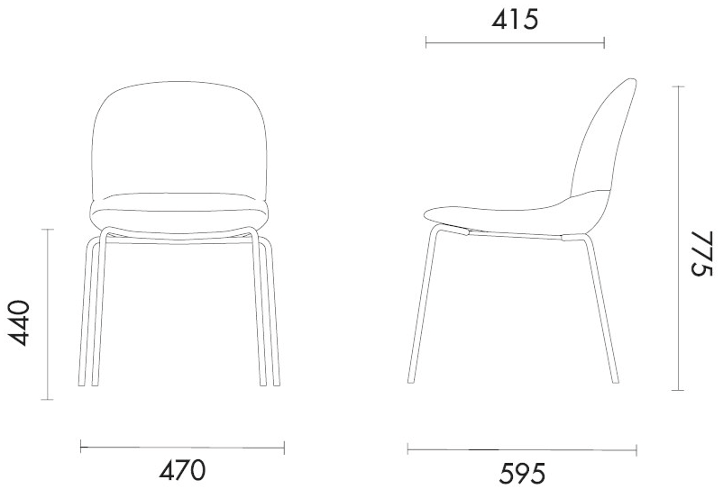 Grado Design Стул из ткани и стальные ножки Hug Hug-ch-03 - Вид №5