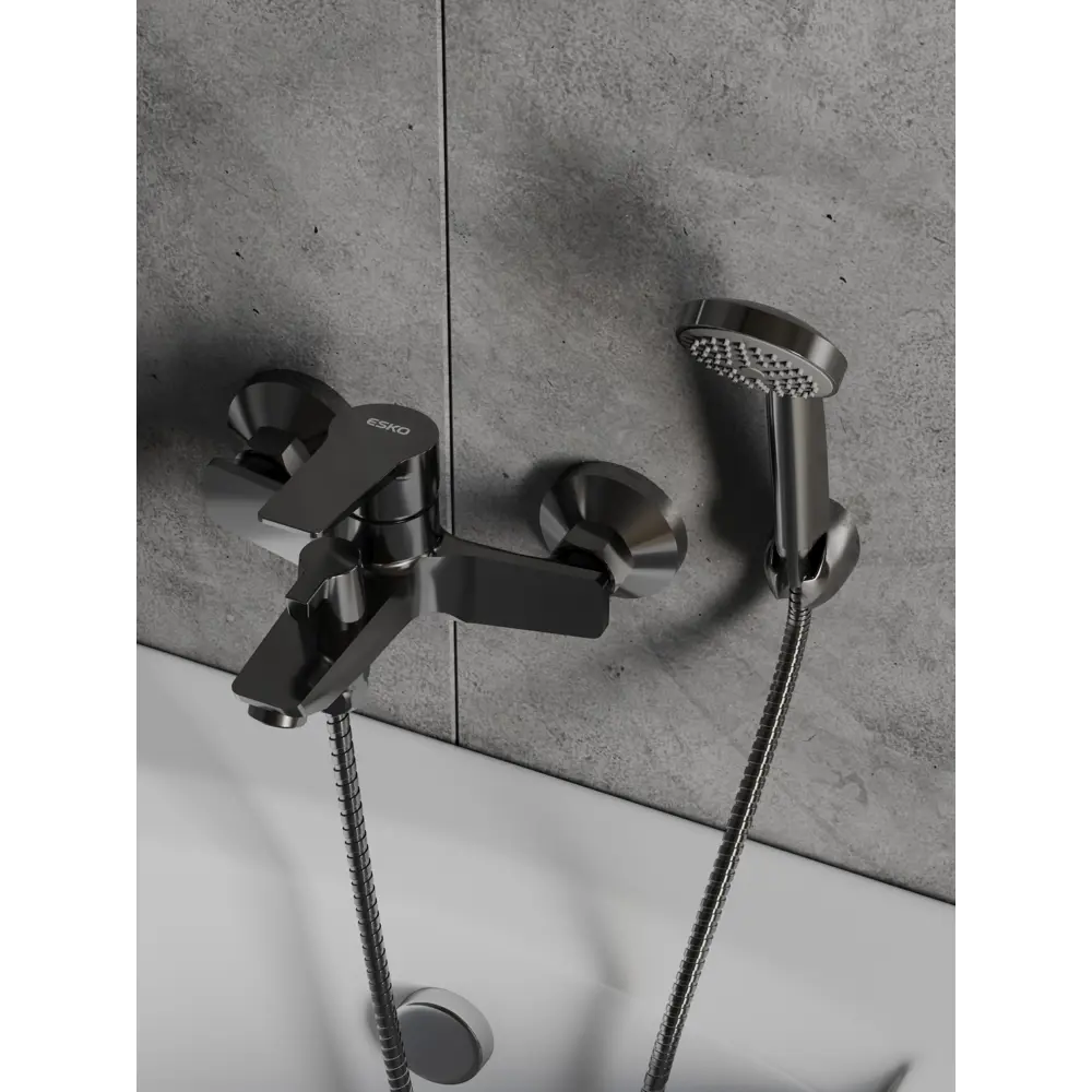 Смеситель для ванны ESKO Marburg графит с душевым комплектом 88491109 Marbyrg STLM-0997105 - Вид №2