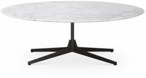 Saba Italia Овальный журнальный столик с мраморной столешницей и основанием 4 звезды Hexa