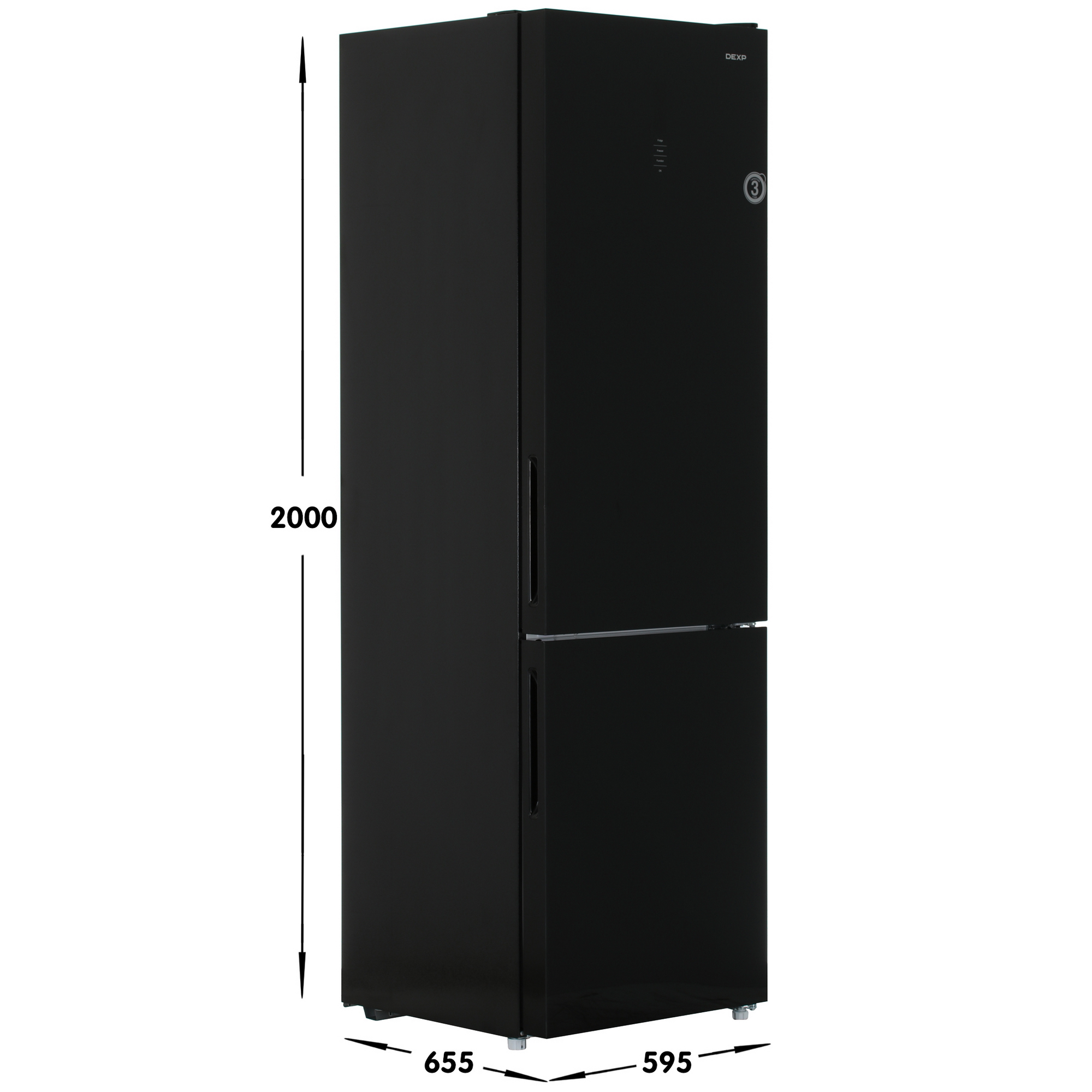 9136760 Холодильник с морозильником   DEXP RF-CN350DMG/S черный STDN-0070037 - Вид №6