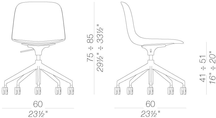 Lapalma Вращающееся кресло из полипропилена с регулируемой высотой Seela S340 - Вид №2