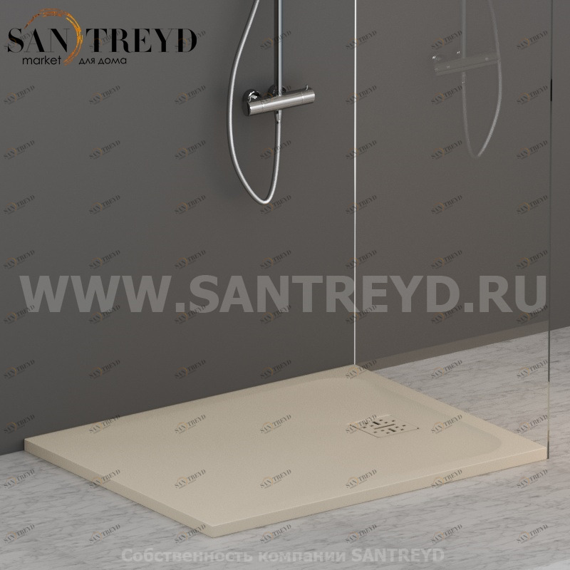 DP10080503 Душевой поддон 100х80 см цвет Жемчужина Globo DOCCIAPIETRA Италия Ceramica Globo