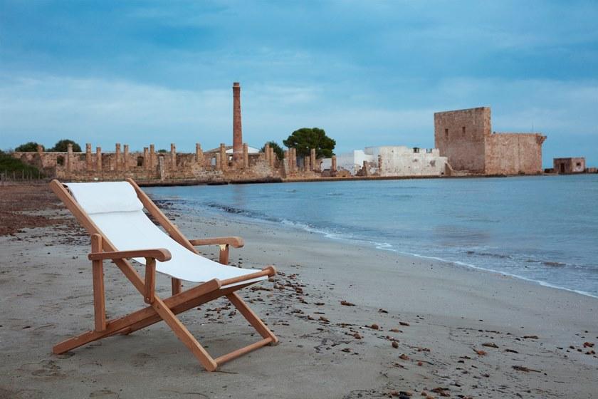 Unopiù Складной шезлонг с подлокотниками из тика и хлопка Milton Cli - Вид №2