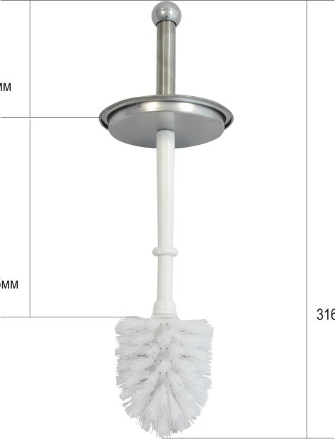2522.014 Ершик туалетный напольный металлический нержав сталь Solinne Puff  - Вид №4