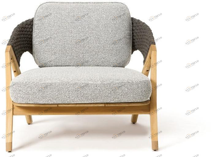 Ethimo Садовое кресло из тика и плетеной веревки Knit sun-id-1399547
