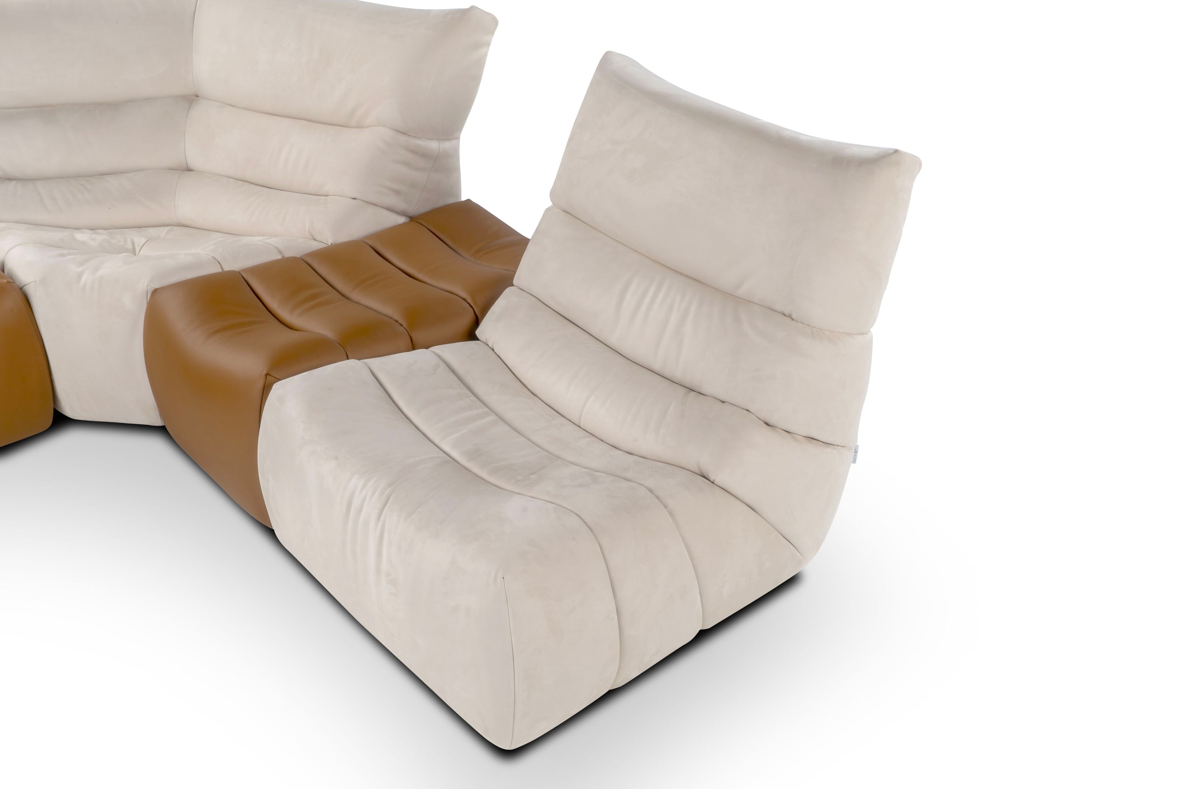 Кожаный модульный угловой диван Calia Italia Modular ARCH-00000790 - Вид №1