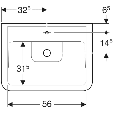 225161000 Накладная раковина Geberit Renova Plan Geberit  - Вид №12