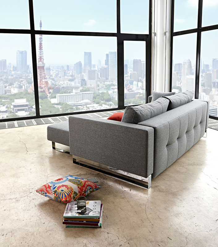 Диван Cassius Deluxe Excess Lounger с подушками, мягкими подлокотниками, хромированными ножками Runn Innovation Living CASSIUS563 - Вид №4