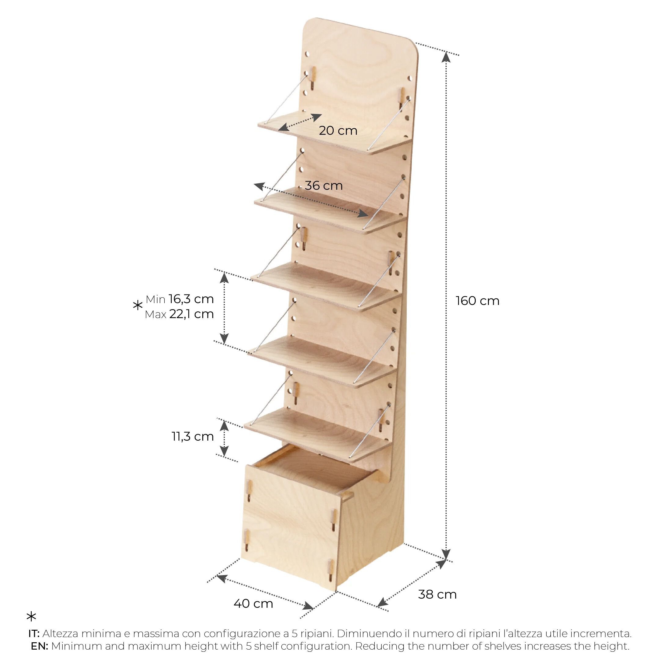 Деревянная напольная стойка дисплея Esposit экспоненты ARCH-00059105 - Вид №6