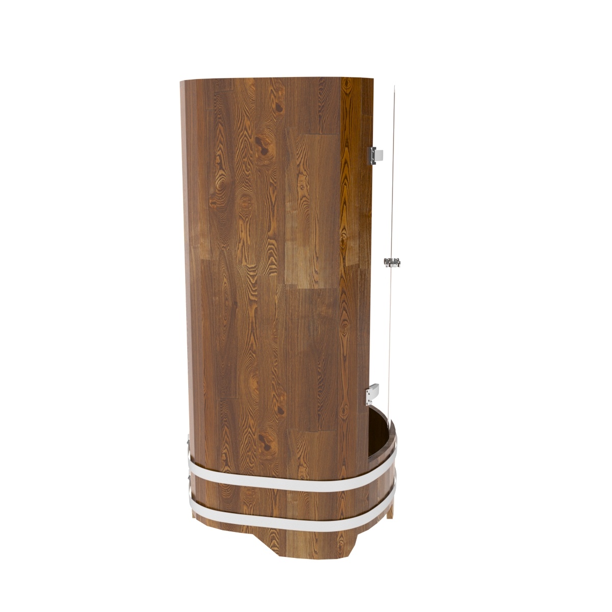 2128 Душевая кабина со стеклянными дверцами (лиственница морёная сращенная) Alyarus  - Вид №2