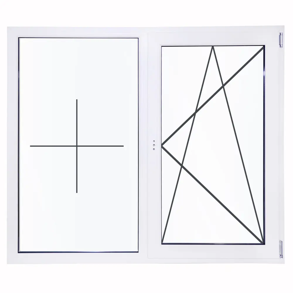 Окно пластиковое ПВХ Deceuninck двустворчатое 1410x1450 мм (ВxШ) двуxкамерный стеклопакет белый STLM-2020797