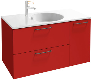 EB2543-R9-E52 Тумба под столешницу 90 см, 2 ящика/1 дверца, черная ручка JACOB DELAFON ODÉON RIVE GAUCHE