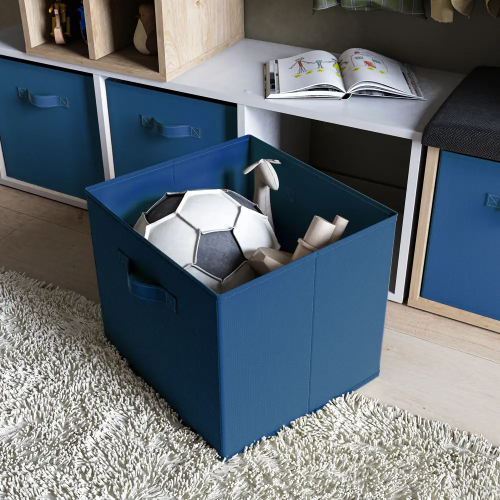 Короб-органайзер 31x31x31 см полипропилен цвет синий 89388008 STLM-2141701 Santreyd Kub