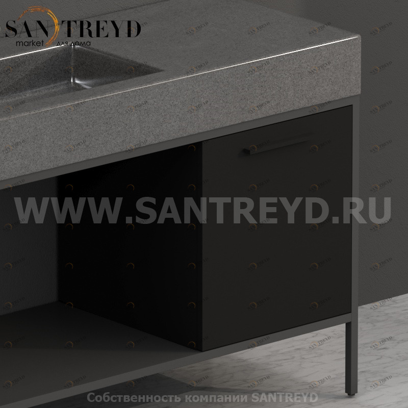 SD4548AR2 Тумба с открывающейся правой створкой (с 1 стеклянной полкой) Globo Ceramica Globo INCANTHO