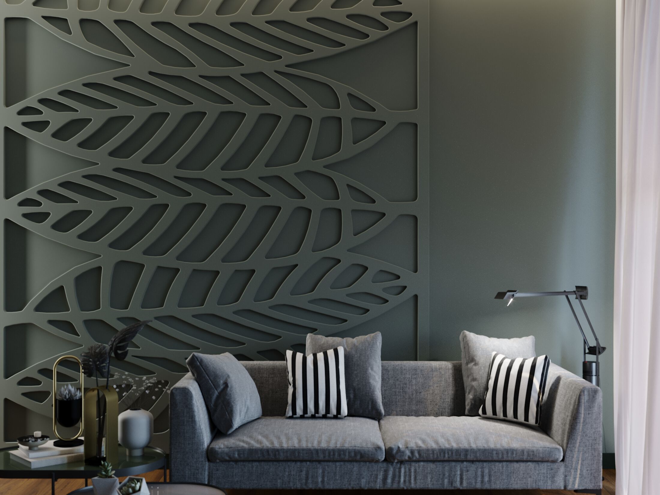 Трехмерная декоративная гипсовая панель WallDeco BAMBOO ARCH-00140246