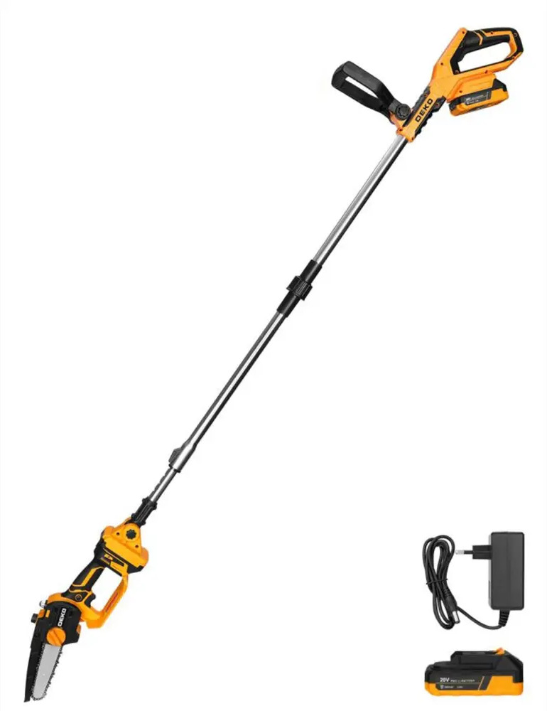 Аккумуляторный высоторез DEKO для садовой обрезки с телескопической штангой 89363011