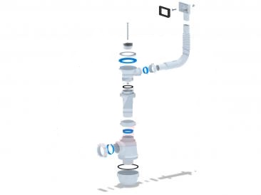 Сифон для кухонных моек  АНИ Грот 1 1/2"х40мм с гибким переливом A0140S АНИ пласт 7228 - Вид №1