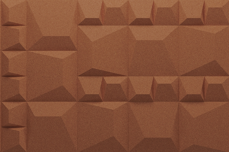 313 310 616 Пробковая 3D-плитка для стен Lisboa Terracotta GRANORTE 3DForms