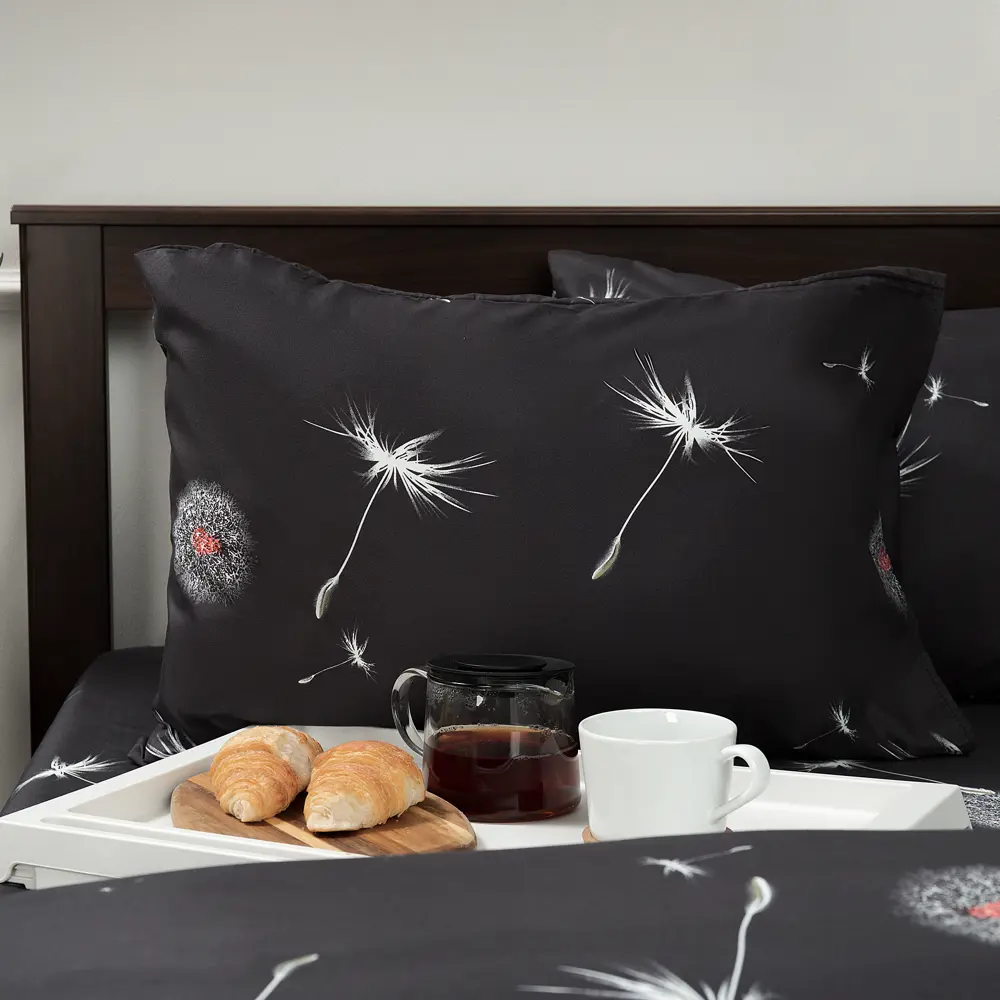 Комплект постельного белья Amore Mio Левиту евро полисатин черный STLM-2126904 - Вид №2