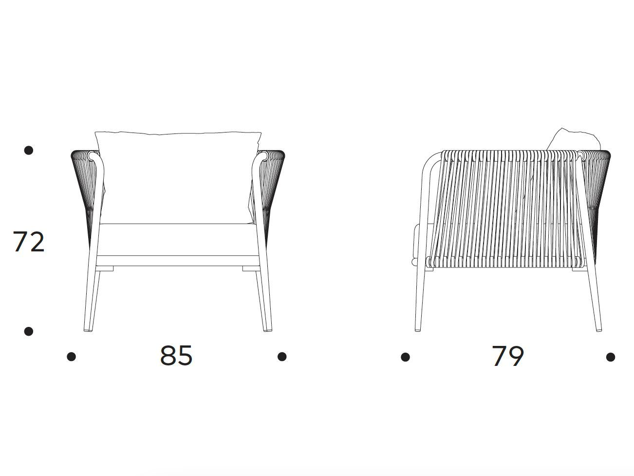 Кресло для сада из технической ткани с подлокотниками Nodo Italia Eva ARCH-00061087 - Вид №5