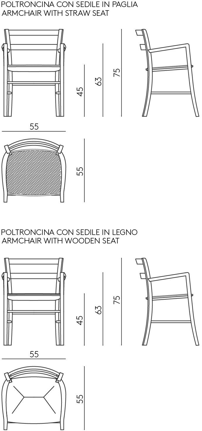 DE PADOVA Стул с подлокотниками sun-id-1358846 - Вид №5