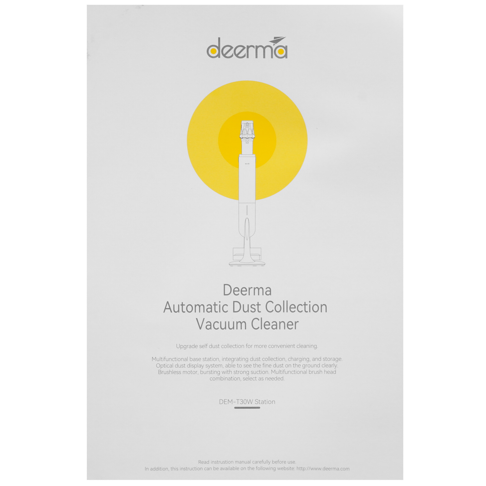 9208776 Пылесос  вертикальный  Deerma DEM-T30W Station  серый STDN-0069235 - Вид №11