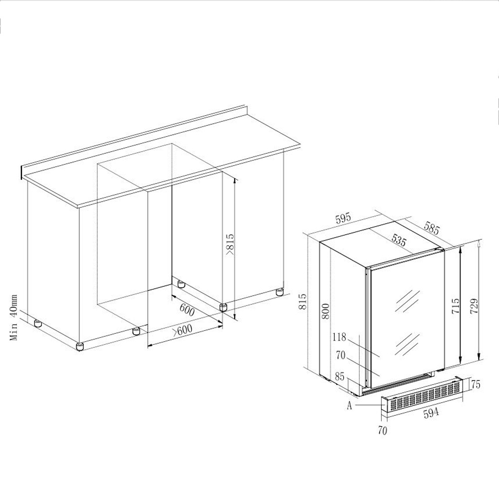 9173349 Винный шкаф Temptech OX60DRW-24 белый STDN-0123316 - Вид №6