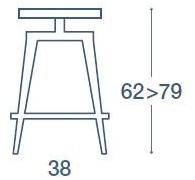 CREO Kitchens Табурет из массива дерева с регулируемой высотой sun-id-1429167 - Вид №2