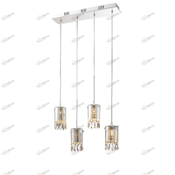 Подвесной светильник Crystal Tube 4 от Delight Collection MD2544/4L DELIGHT COLLECTION ДИЗАЙНЕРСКИЕ 243725 Прозрачный;хром;дымчатый 