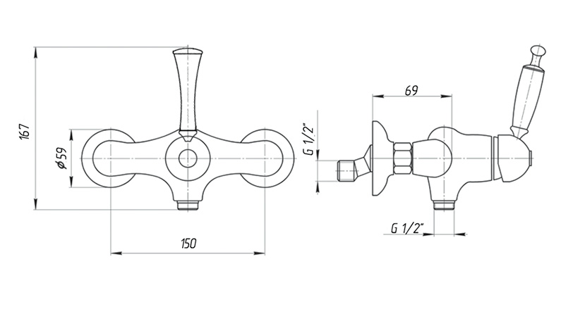 Смеситель MIGLIORE Dallas ML.DLS-6838.СR для душа - хром ML.DLS-6838.CR - Вид №1