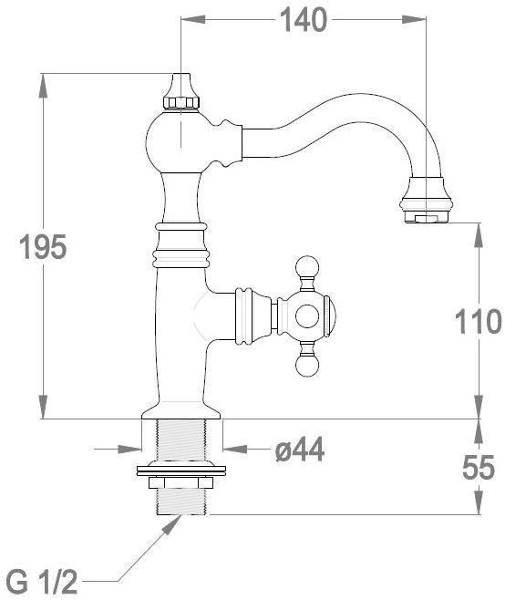 Fir Italia Однорычажный смеситель для раковины на палубе Melrose 20 2010902 - Вид №1
