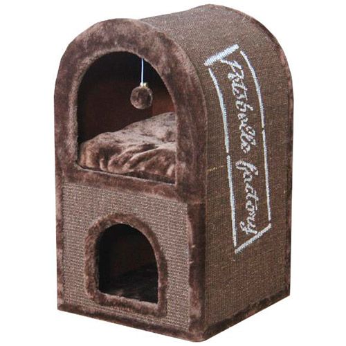 ПР0039876 Дом-когтеточка для кошек Нью-Йорк 40х40х70см коричневый Foxie 
