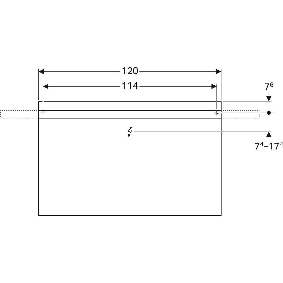 Зеркало со встроенным настенным освещением для ванной комнаты Geberit ICON ARCH-00081010 - Вид №6