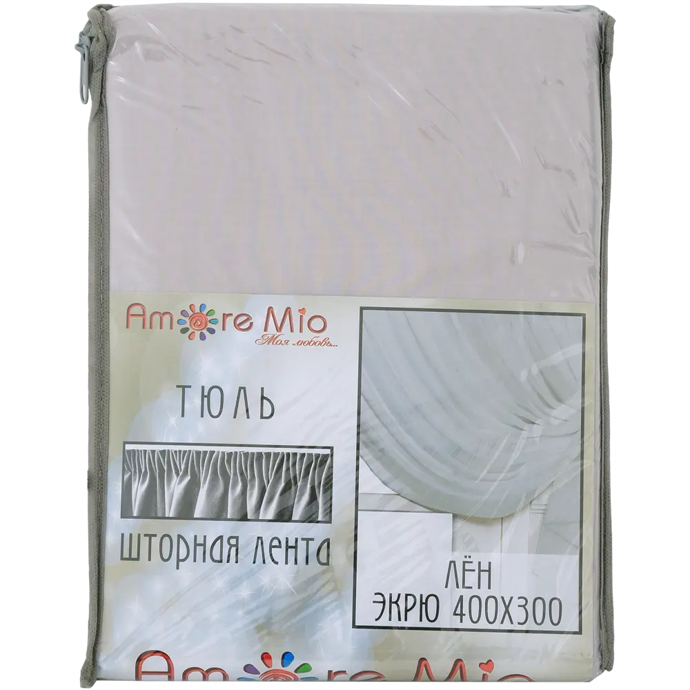 Тюль на ленте «Лён», 400х300 см, цвет экрю 82120452 STLM-2133035 AMORE MIO  - Вид №6
