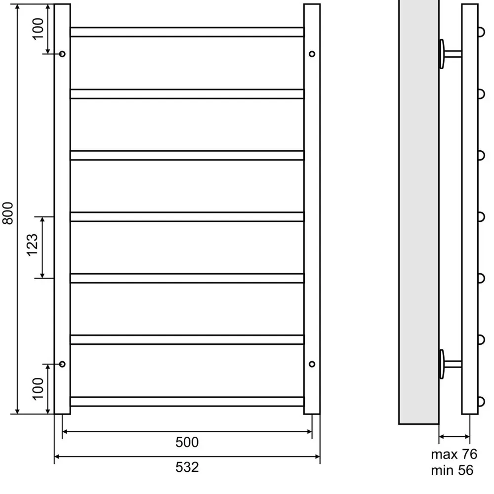 Полотенцесушитель водяной ТМ ВармоСатурн П7 50х80 1/2 белый из нержавеющей стали STLM-2039180 - Вид №3