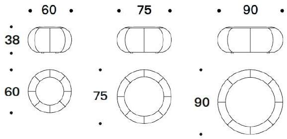 Saba Italia Круглый садовый пуф из парусины со съемной крышкой Geo sun-id-1475672 - Вид №3
