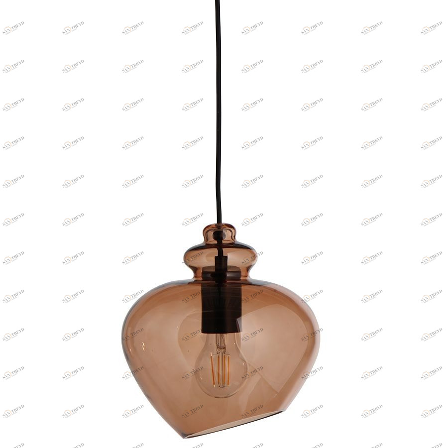 Лампа подвесная Grace, ø23 см, бронзовое стекло, черный цоколь Frandsen 11721970505001