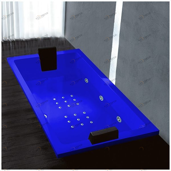 Ванна Gruppo treesse Quadra 181 V071N-SX-SI синяя с гидромассажем и аэромассажем прямоугольная встроенная левая AWAV071NSXSI