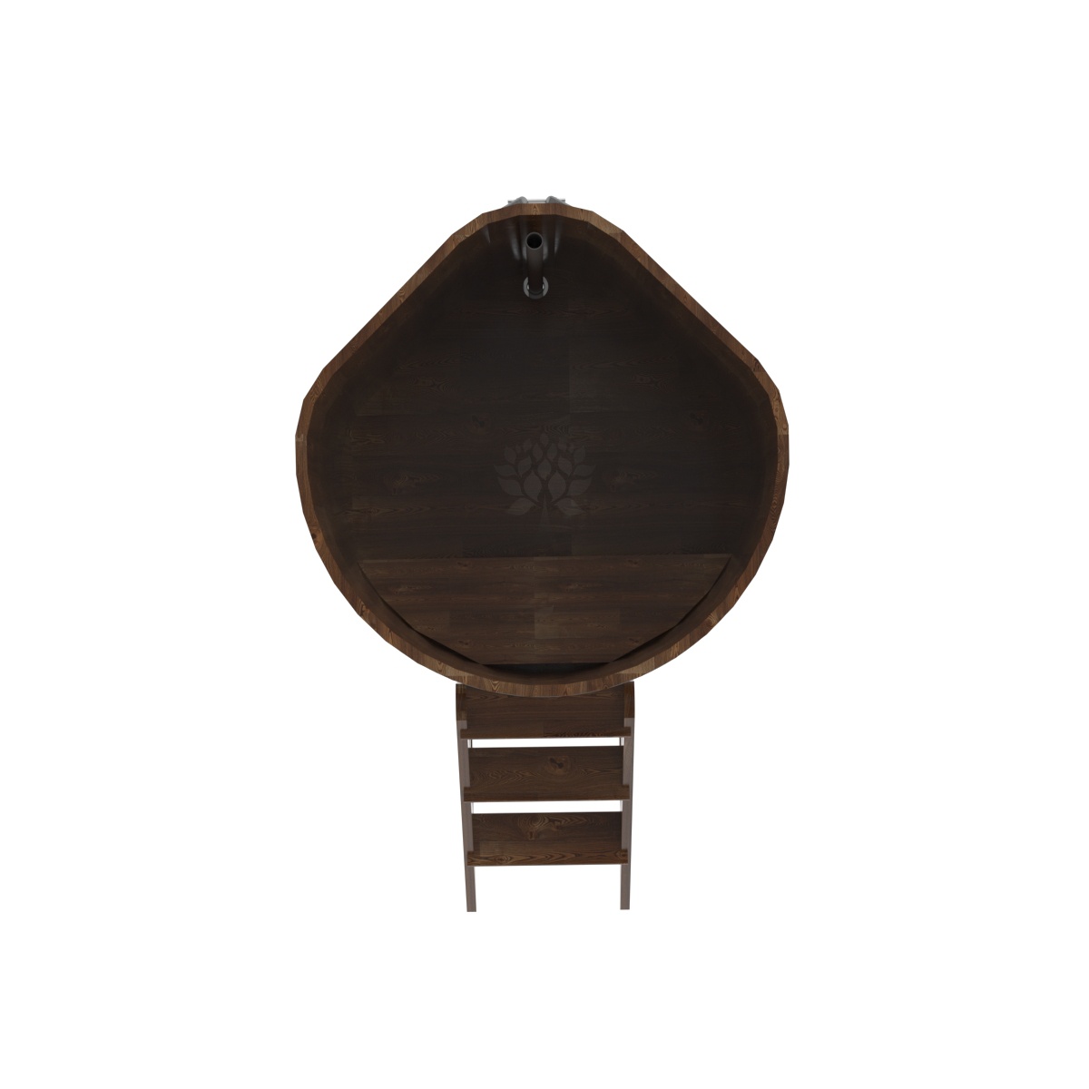 1571 Купель угловая из сращенных ламелей лиственницы 1,03х1,03х1,4 морёная Alyarus  - Вид №4