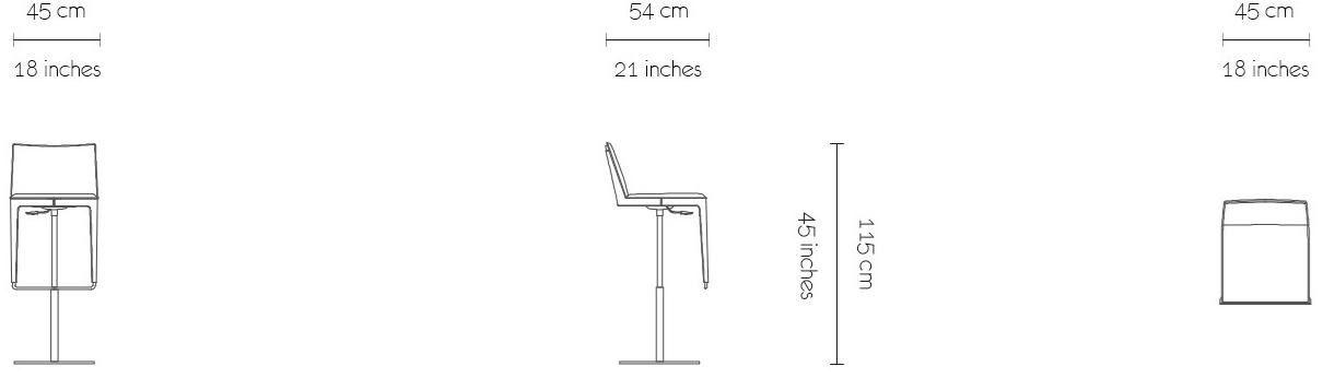MORADA Высокий табурет в коже с газлифтом Cubé Cube bsa - Вид №5