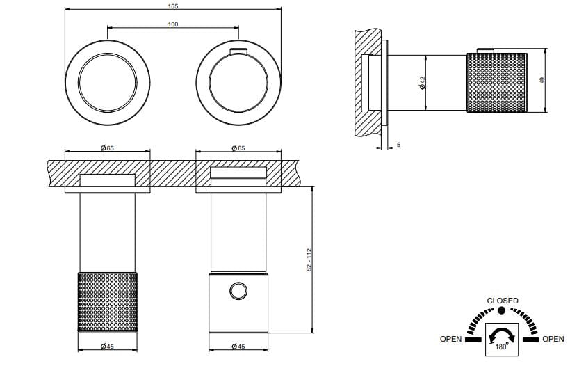 Хром латунь термостатический смеситель для душа Gessi Habito ARCH-00063060 - Вид №2