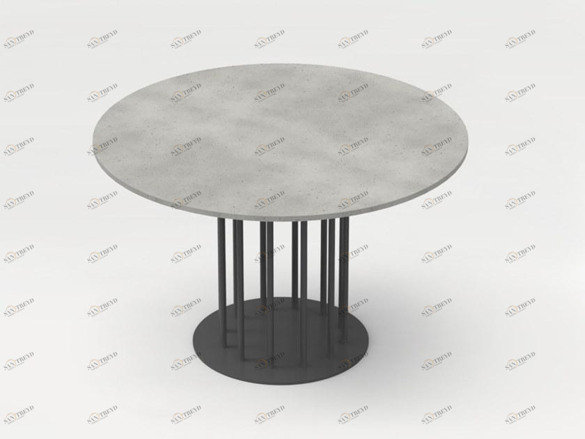 CO33 Круглый бетонный стол со стальным основанием Tabula Blte2