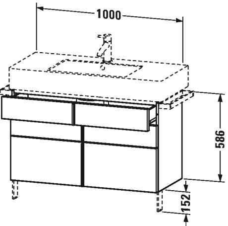 VE641401818 Vero Тумбочка напольная Белый матовый, декор Duravit - Вид №1