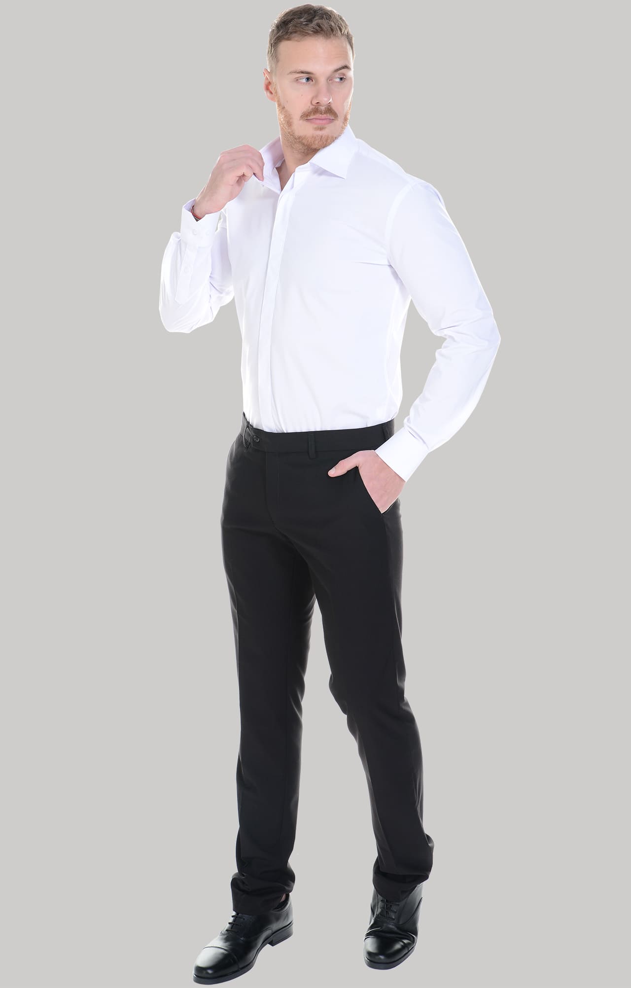 62465 Рубашка мужская  white El-Risto  Корпоративная одежда  размер 41/176-182  - Вид №19