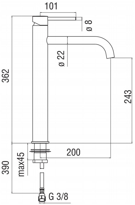 Nobili Rubinetterie Смеситель для раковины, однорычажный Live Lv00128cr - Вид №1